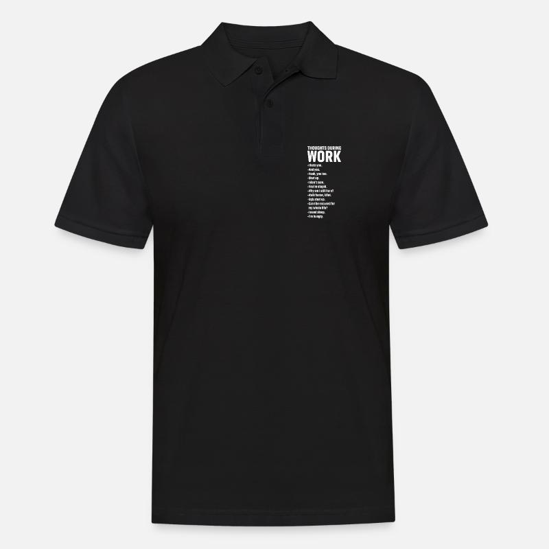 thoughts during work - Männer Poloshirt - Schwarz