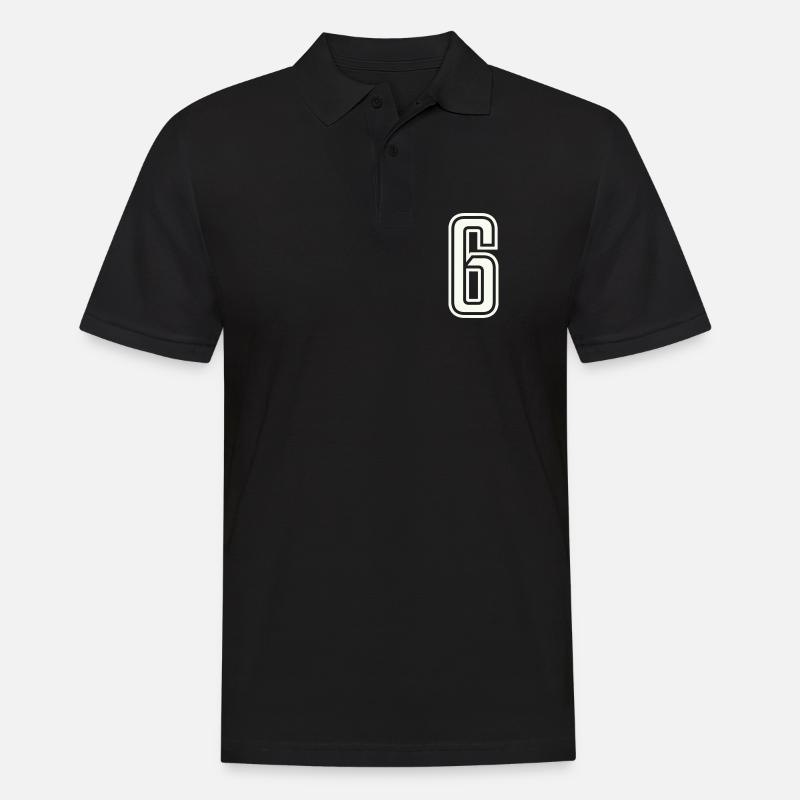 6 - Männer Poloshirt - Schwarz