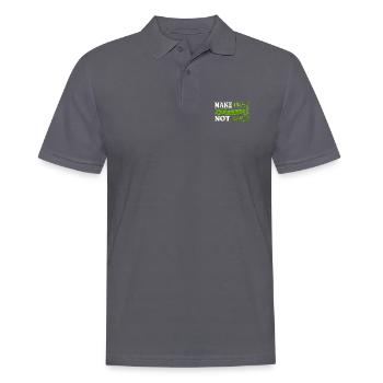Erbsen machen, nicht Krieg - Männer Poloshirt - Anthrazit - Vorne - Nico (186cm)