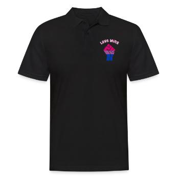 L’amour gagne le poing de la fierté bisexuelle pour l’égalité - Polo Homme - noir - Devant - Kai (181cm)
