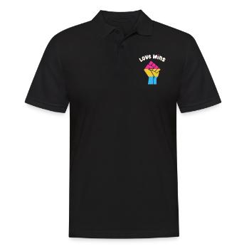 Liebe gewinnt Pansexuellen Pride Fist für Equality - Männer Poloshirt - Schwarz - Vorne - Kai (181cm)