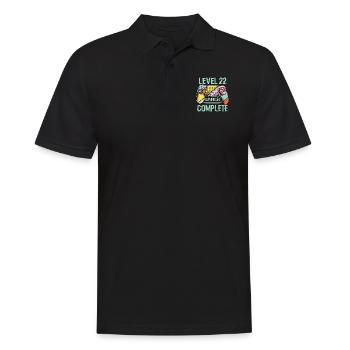 Level 22 Complete 22 Year Old Gamer Level 22 Complete - Men's Polo Shirt - black - Front - Kai (181cm)