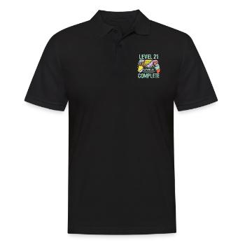 Level 21 Complete 21 Year Old Gamer Level 21 Complete - Men's Polo Shirt - black - Front - Kai (181cm)