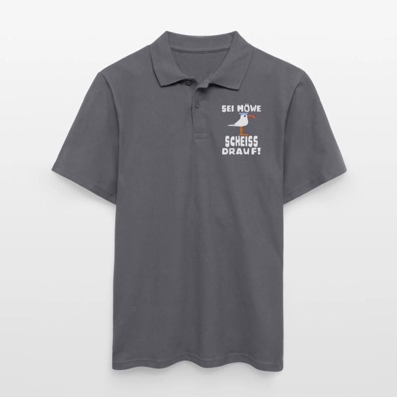 Sei Möwe Scheiss drauf Spruch oder Geschenkidee Männer Poloshirt