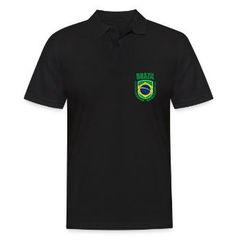 Brasilien - Männer Poloshirt - Schwarz - Vorne - Kai (181cm)