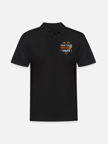 Thick Thighs Thankful Vibes - Men's Polo Shirt - black