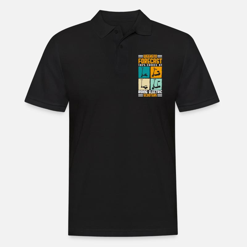 Rollerfahrer Elektrisch E-Roller Hybrid - Männer Poloshirt - Schwarz