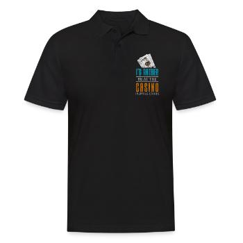 Kartenspiel Karten Pokerface Pokern - Männer Poloshirt - Schwarz - Vorne - Kai (181cm)