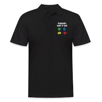 Puzzlers Sort It Out - Men's Polo Shirt - black - Front - Kai (181cm)