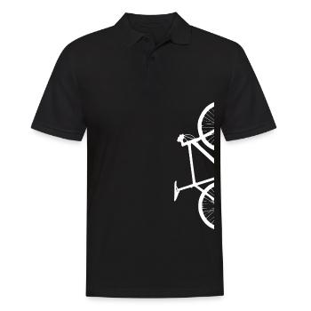 halbes Fahrrad - Männer Poloshirt - Schwarz - Vorne - Kai (181cm)