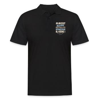 Albert humour retraite cadeau retraité - Polo Homme - noir - Devant - Kai (181cm)