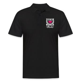 Mois du travail social à l’école Cœur - Polo Homme - noir - Devant - Kai (181cm)