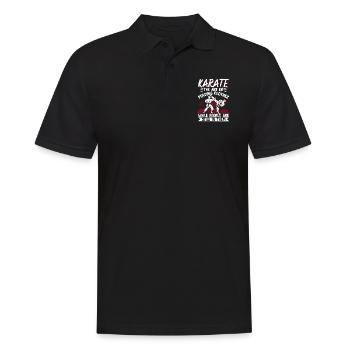 Karate Black Belt Gi Uniform Funny - Männer Poloshirt - Schwarz - Vorne - Kai (181cm)