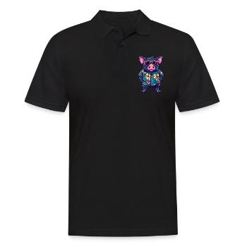 Pig Summer Wild Boar - Men's Polo Shirt - black - Front - Kai (181cm)
