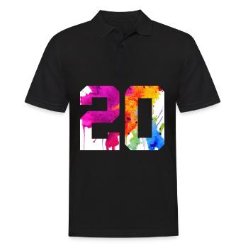 NUMBER 20 YEARS OLD 20TH BIRTHDAY - Men's Polo Shirt - black - Front - Kai (181cm)