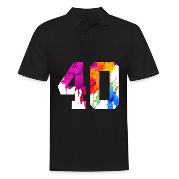 NUMBER 40 YEARS OLD 40TH BIRTHDAY - Men's Polo Shirt - black - Front - Kai (181cm)
