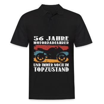 Motorradfahrer Motorrad 56 Jahre 56 Geburtstag - Männer Poloshirt - Schwarz - Vorne - Kai (181cm)