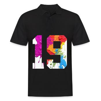 NUMÉRO COLORÉ 19 COLORÉ 19E ANNIVERSAIRE - Polo Homme - noir - Devant - Kai (181cm)