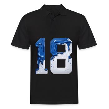 NON. 18 NUMÉRO 18 BLEU BLANC 18E ANNIVERSAIRE - Polo Homme - noir - Devant - Kai (181cm)