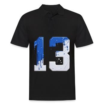 NON. 13 NUMÉRO 13 BLEU BLANC 13E ANNIVERSAIRE - Polo Homme - noir - Devant - Kai (181cm)