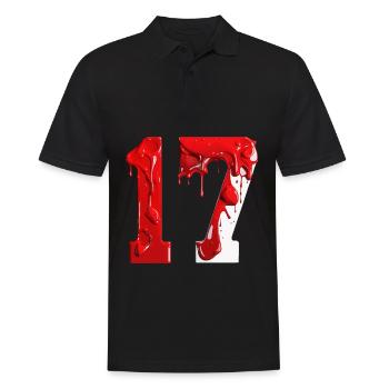 NR. 17 NUMMER 17 ROT WEIß 17. GEBURTSTAG - Männer Poloshirt - Schwarz - Vorne - Kai (181cm)