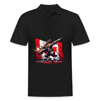 Moose Unleashed: Canadian Vigor - Men's Polo Shirt - black - Front - Kai (181cm)