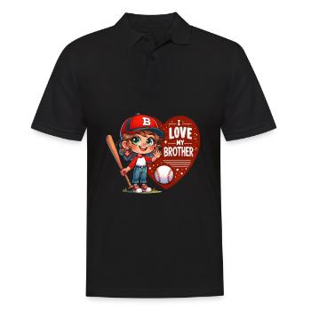 Baseball Sis Cheers pour Bro - Polo Homme - noir - Devant - Kai (181cm)