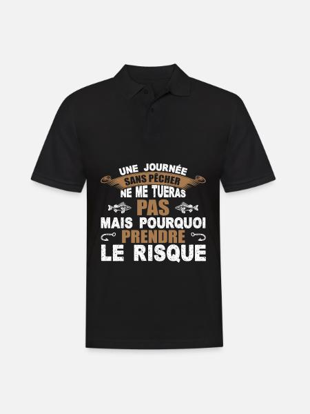 idee cadeau homme, peche, pecheur, humour pecher - Polo Homme - noir