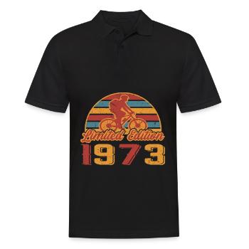 Bicycle Birthday Bicycles Cyclist Bike 1973 - Men's Polo Shirt - black - Front - Kai (181cm)