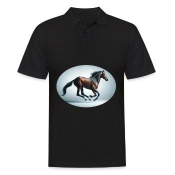 Grâce équine majestueuse - Polo Homme - noir - Devant - Kai (181cm)