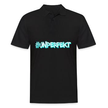 #unperfekt - nicht perfekt cyan - Männer Poloshirt - Schwarz - Vorne - Kai (181cm)