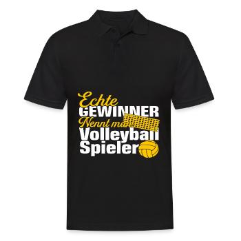 Volleyballspieler Volleyballer Volleyball Spruch - Männer Poloshirt - Schwarz - Vorne - Kai (181cm)