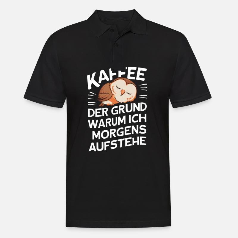 Nachteule Eule Eulen Vogel - Männer Poloshirt - Schwarz