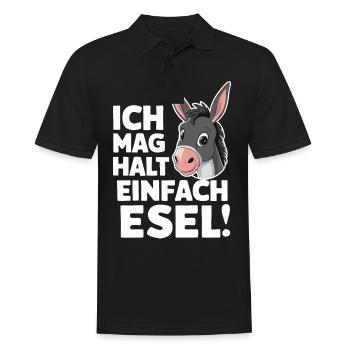 Esel Eselchen Maultier Muli - Männer Poloshirt - Schwarz - Vorne - Kai (181cm)