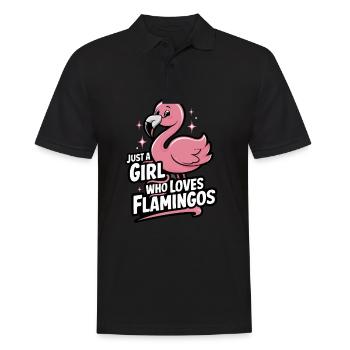 Flamingo Tier Rosa - Männer Poloshirt - Schwarz - Vorne - Kai (181cm)