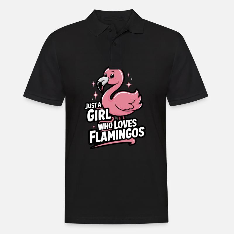 Flamingo Tier Rosa - Männer Poloshirt - Schwarz