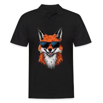 Fuchs Füchse Tier - Männer Poloshirt - Schwarz - Vorne - Kai (181cm)