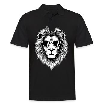 Lion Lion Animal Africa - Men's Polo Shirt - black - Front - Kai (181cm)