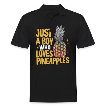 Ananas Fruit tropical hawaïen - Polo Homme - noir - Devant - Kai (181cm)