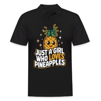 Ananas Fruit tropical hawaïen - Polo Homme - noir - Devant - Kai (181cm)