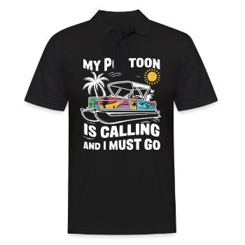 Pontoon Boat Captain Pontoon Boats - Men's Polo Shirt - black - Front - Kai (181cm)