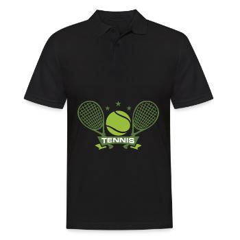 tennis tennis racket tennis ball tennis court tenn - Männer Poloshirt - Schwarz - Vorne - Kai (181cm)