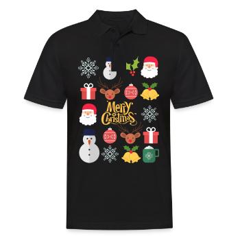 Christmas Friends merry Christmas - Männer Poloshirt - Schwarz - Vorne - Kai (181cm)