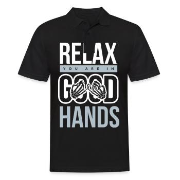 physiotherapy - Men's Polo Shirt - black - Front - Kai (181cm)