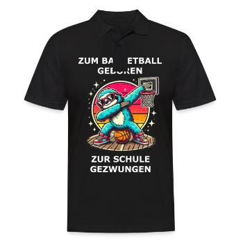 Liebe zum Basketball aber leider schulpflichtig - Männer Poloshirt - Schwarz - Vorne - Kai (181cm)