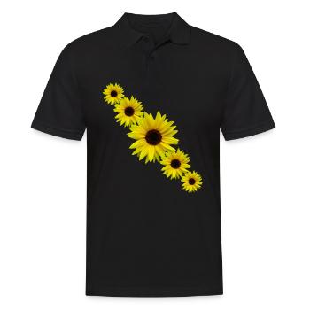 Tournesol, tournesol, fleurs - Polo Homme - noir - Devant - Kai (181cm)
