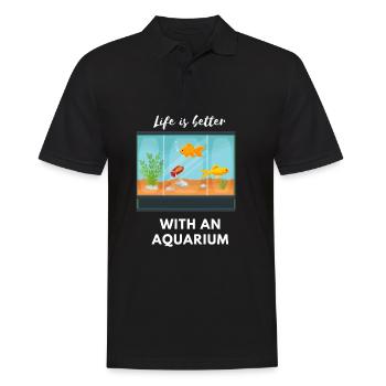 Life is better with an aquarium - Men's Polo Shirt - black - Front - Kai (181cm)