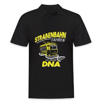 Straßenbahn fahren ist meine DNA - Männer Poloshirt - Schwarz - Vorne - Kai (181cm)