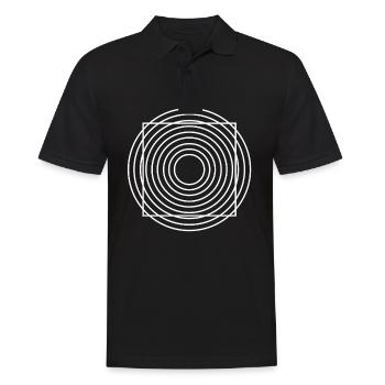 Geometric Illusion Circle Square Lines - Men's Polo Shirt - black - Front - Kai (181cm)