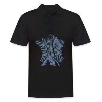 Blue Eiffel Tower silhouette minimalist Paris - Men's Polo Shirt - black - Front - Kai (181cm)